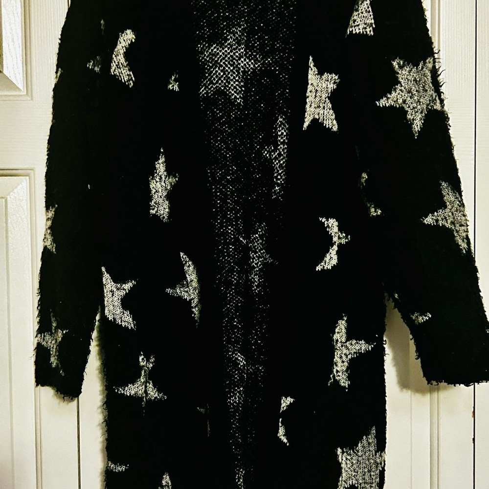 Torrid Black and White Star Cardigan